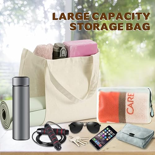 Miniatura 5 de Bolsas de yoga con esterilla, bolsa de mano para pilates, bloque de yoga para mujer, bolsa de hombro de lona con bolsillo para gimnasio, oficina,