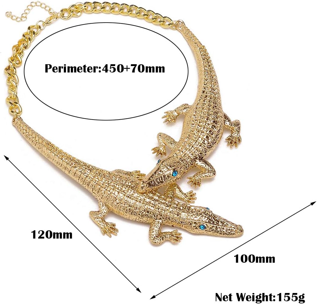 Fashion Silver Gold Rose Gold Adjustable Snake Crocodile Scorpion Chain Choker Collar Statement Bib Necklace Jewelry for Women