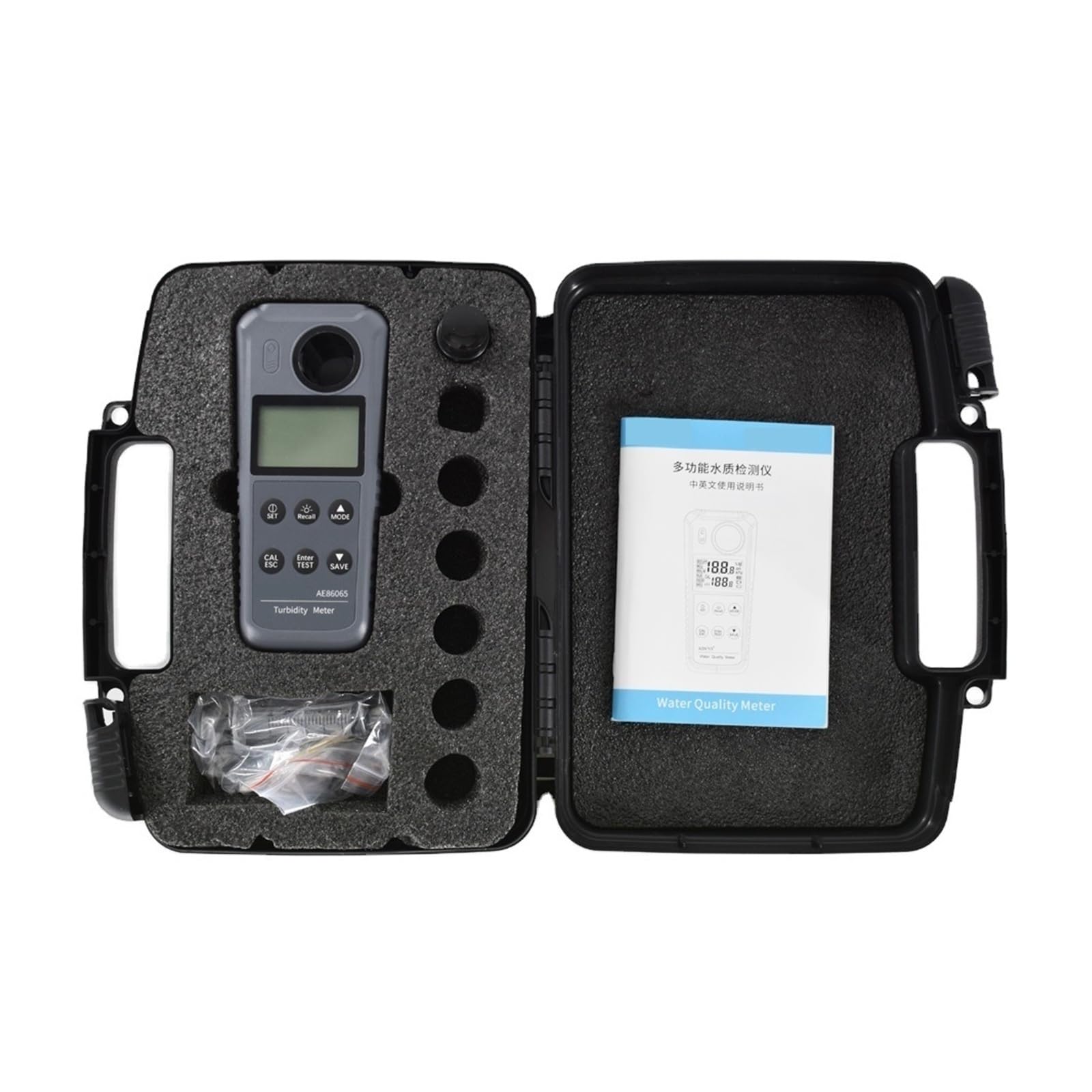 AE86065 Tragbares Trübungsmessgerät 0,05 NTU Digitales Trübungsmessgerät Hintergrundbeleuchtetes Display | Mit Bereich 0,00-1000 NTU LCD-Display Wasserqualitätstester for Labor