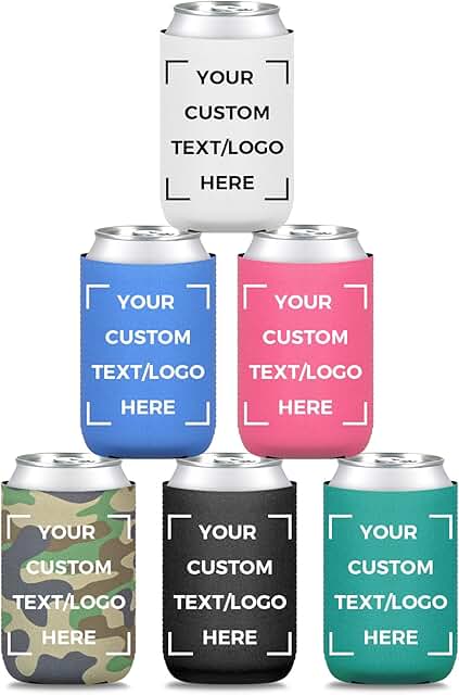 10 Koozie Wedding Favor Ideas Perfect for Relaxed Celebrations 5 Paintechz Custom Neoprene Can Coolers 100 Pack, Personalized Logo, Photo...