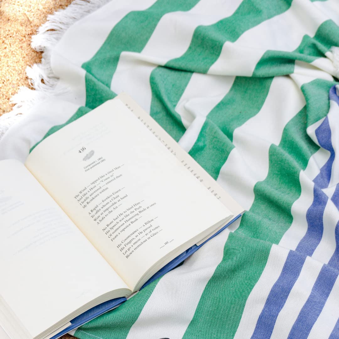 Mush Extra Large Cabana Style Turkish Towel 100% Bamboo - (90 x 160 cms) - Ideal for Beach, Bath, Pool etc (Light Green-Grey & Peach-Turquoise, 2) 2