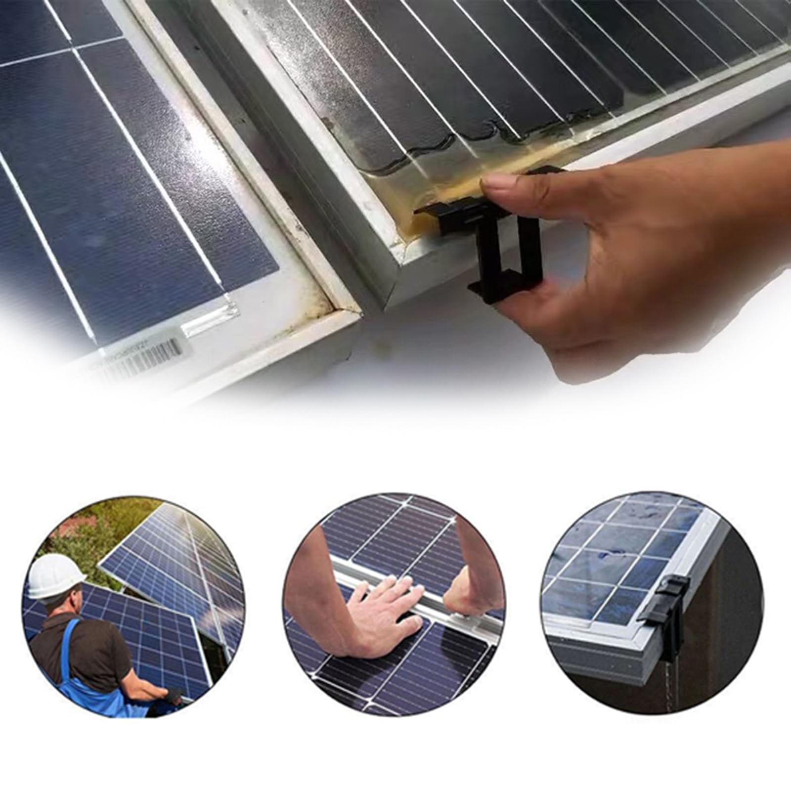 Clip Per Drenaggio Acqua Pannelli Solari 30 Mm - 2 Pezzi, Aumenta Efficienza Fotovoltaico, Autoadesiva - 3