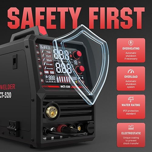 Miniatura 7 de YESWELDER Combo de soldadores multifuncionales y cortador de plasma, 6 en 1 MIGFlux Core MIGCUTTIGStickSpool Gun, 200A MIGTIGStick y 50A CUT,