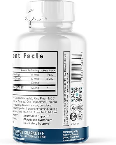 Miniatura 6 de Nature's Fusions Neuro NAC Supplement 375mg Extra Strength with 1800mg Glycine - N-Acetyl Cysteine Ethyl Ester - 20x More Bioavailable Than NAC 600