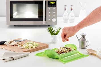 Lékué Steam Case, silicone Green, 1-2 people (650 ml)