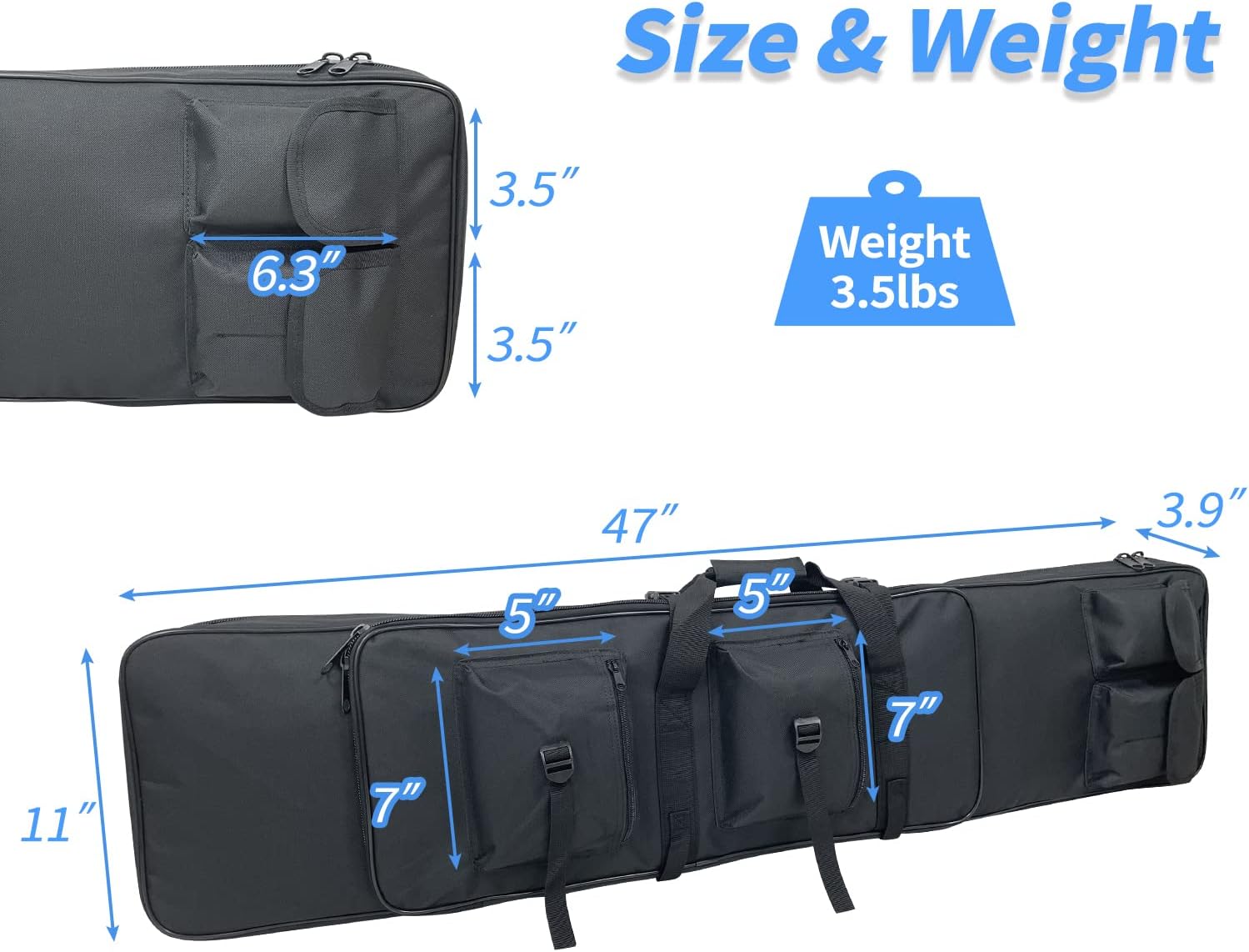 Sutekus Tactical Double Rifle Case, Gun Case, Padded Rifle Storage Backpack Integrated Pistol and Magazine Storage (3 Sizes 2 color)