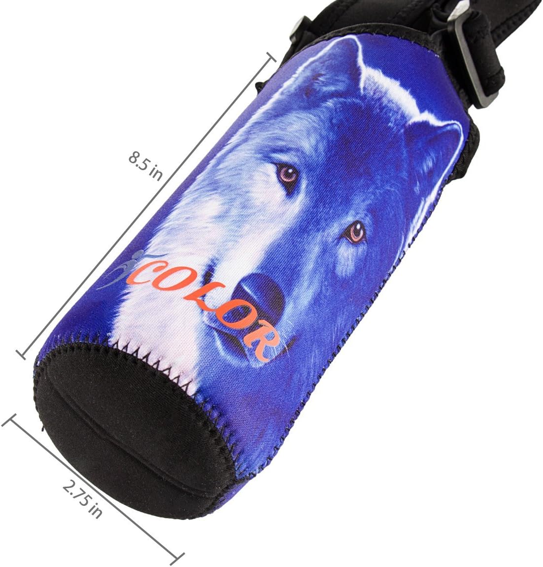 icolor Water Bottle Carrier Holder w/Adjustable Shoulder Strap Sling Insulated Neoprene Sports bottle Sleeve Bag Hiking Pack,For Stainless Steel & Plastic Bottle Diameter Less Than 3"