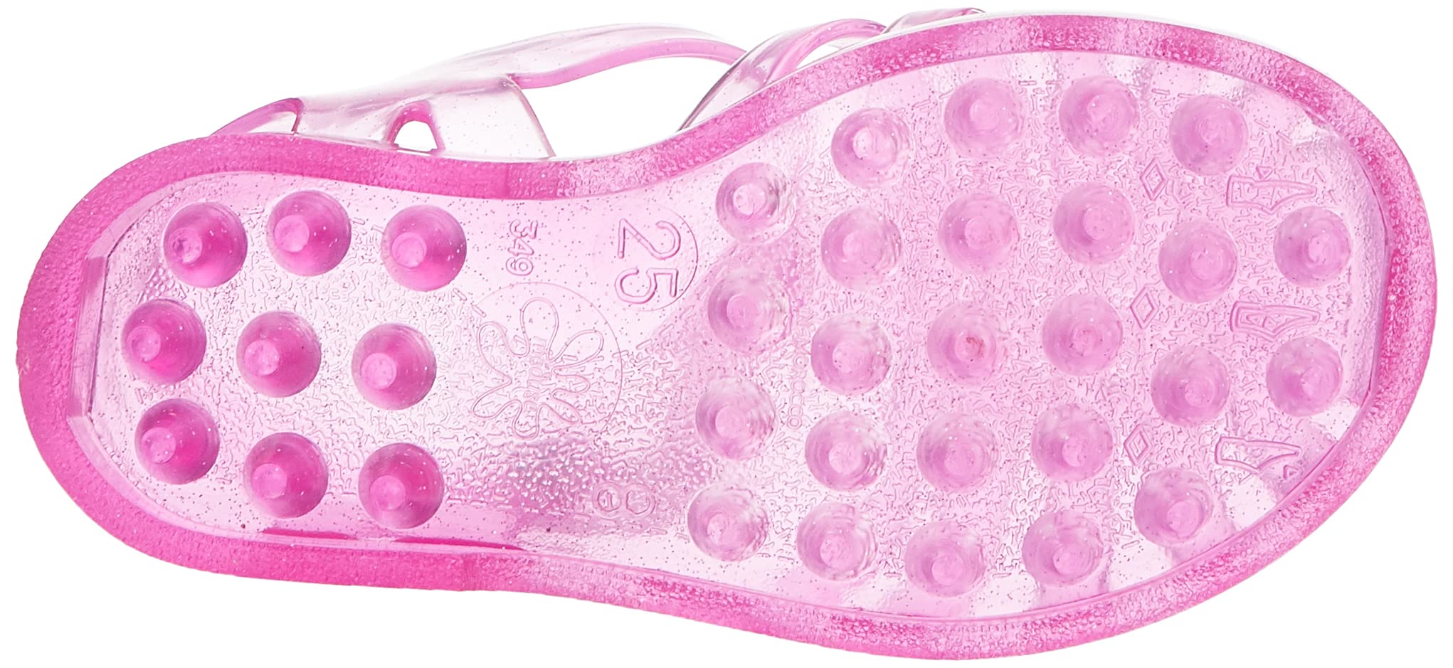 Méduse - Sandale fille en plastique rose pailleté
