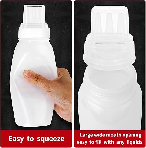 Miniatura 9 de Botellas exprimibles para condimentos, sin BPA, botellas exprimibles para salsas, dispensador de aceite de oliva, botellas de salsa de tomate