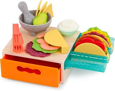B. toys – Taco Play Set – Toy Tacos & Cooking Accessories – Role – Play Set – Food Toys for Kids – 3+ Years– Mini Chef – Tiny Taco Playset