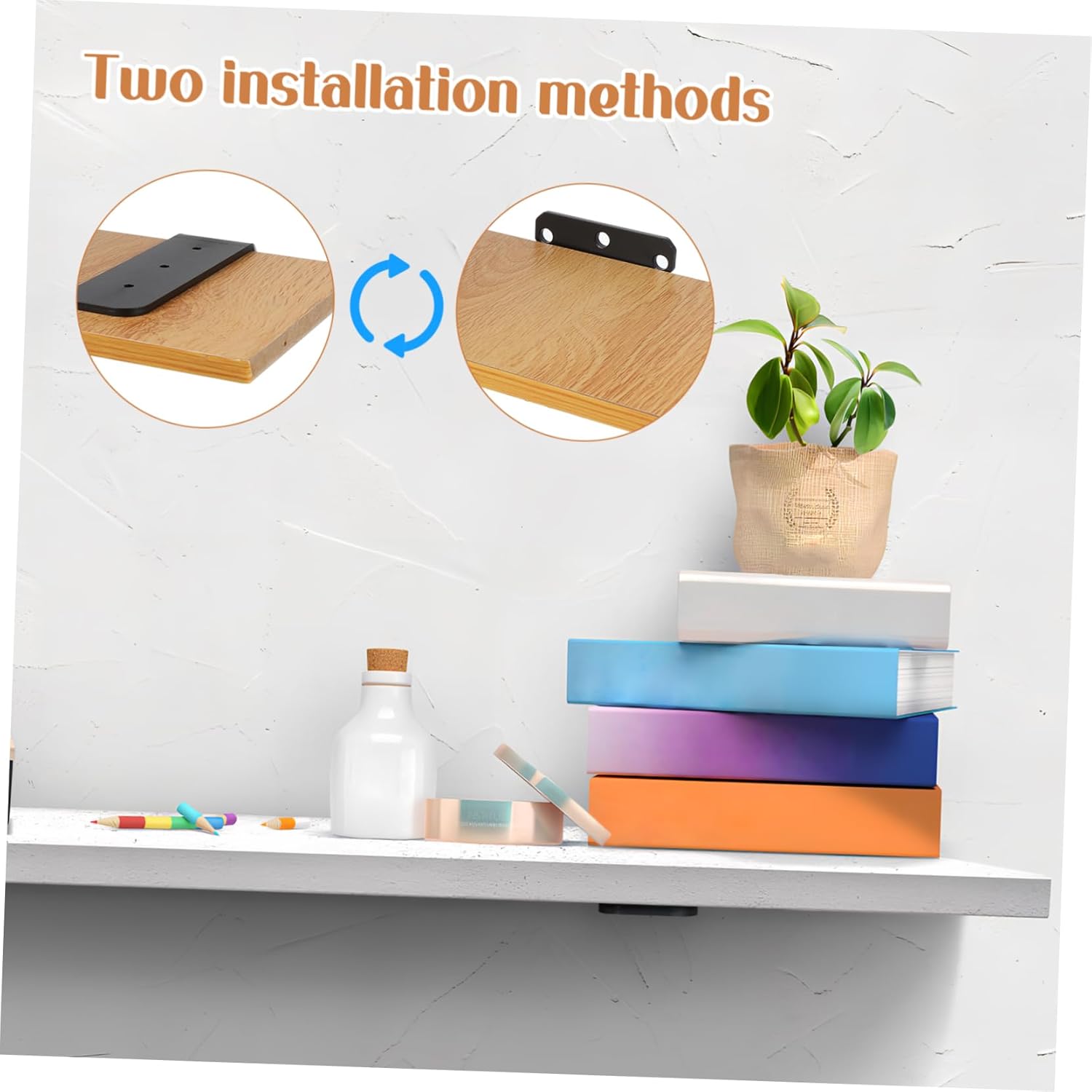 Gadpiparty Floating Shelf Brackets (4 Pack) Heavy Duty Wall Mount Metal Easy Install Versatile Room