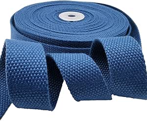 Dortrue Cotton Webbing 1 Inch 2 Rolls/ 20 Yards Webbing Straps For Bag Handles, Tote Bag, Cloth Belt, Arts And Crafts (Black, Natural