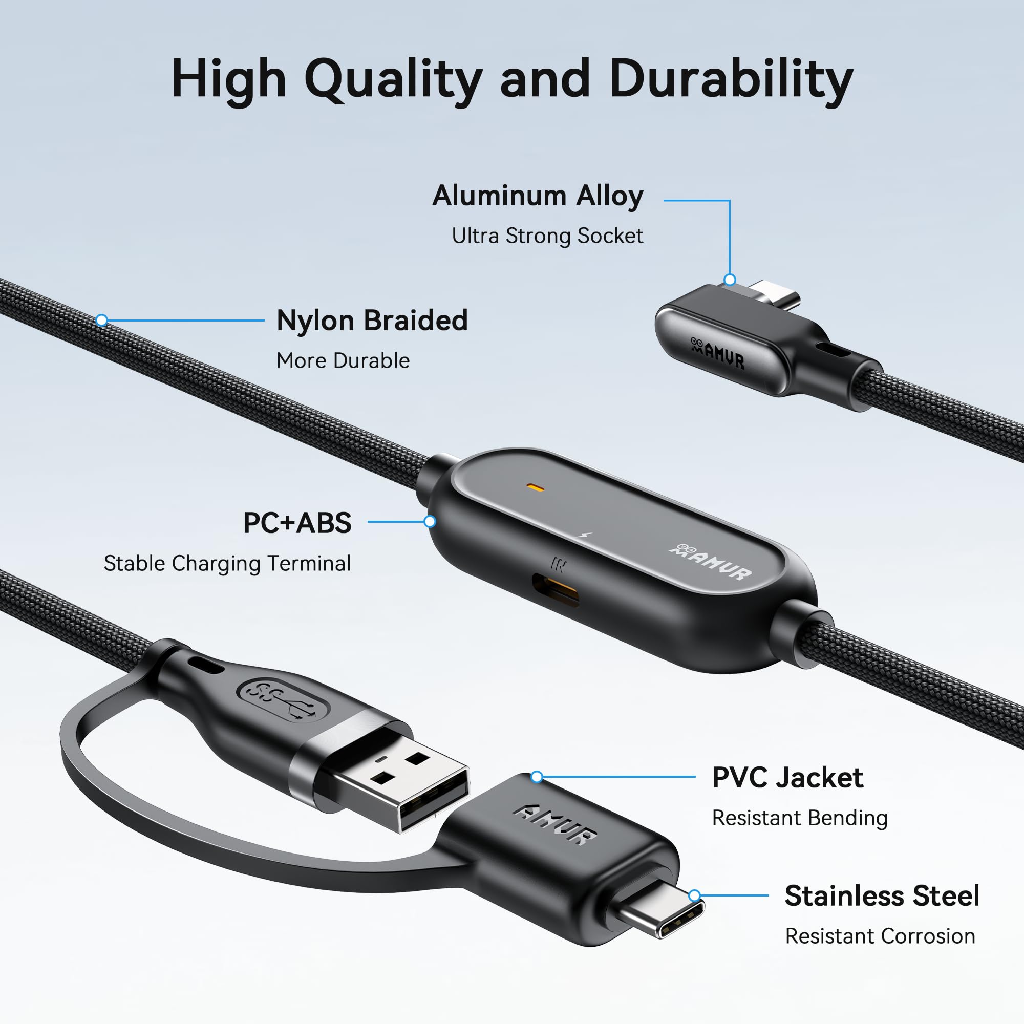 Amazon.co.jp: AMVR 5M 急速充電リンクケーブルCompatible with