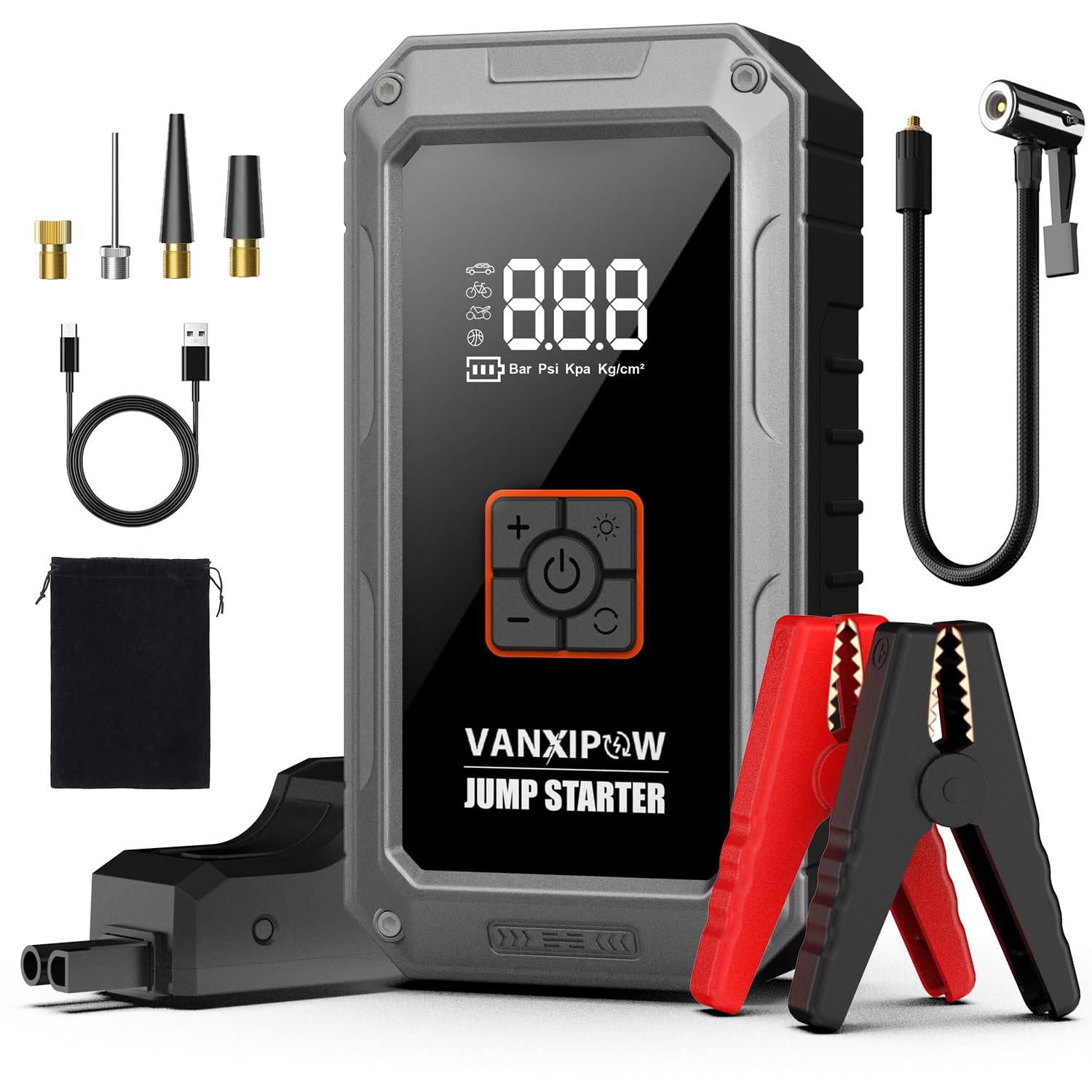 M1 Car Battery Jump Starter with Air Compressor 4500A 150PSI 9 0 L Gas 8 0L Diesel Portable