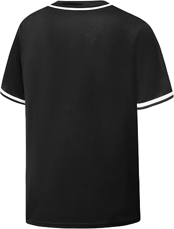 YWIES Mens Button Down Plain Baseball Jersey, Blank Softball Team Uniform, Hip Hop Hipster Short Sleeve Active Shirts