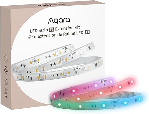 Aqara Extensión de tira LED T1, requiere tira LED T1 (se vende por separado), extensión de luz LED RGBIC de 3.28 pies con 16 millones de