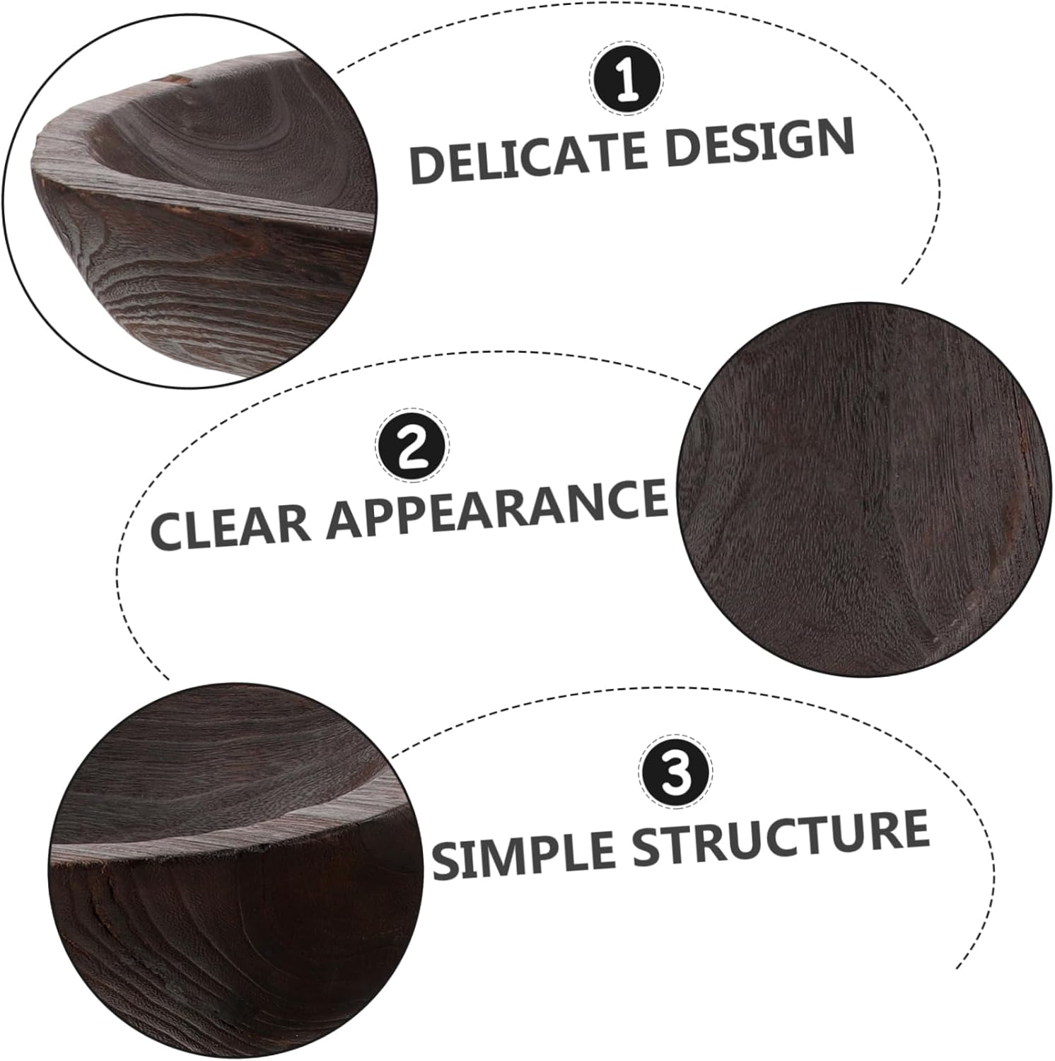 Cabilock Artisanal Decorative Bowl Wooden for Dining Table Decor Farmhouse Style Home Decor