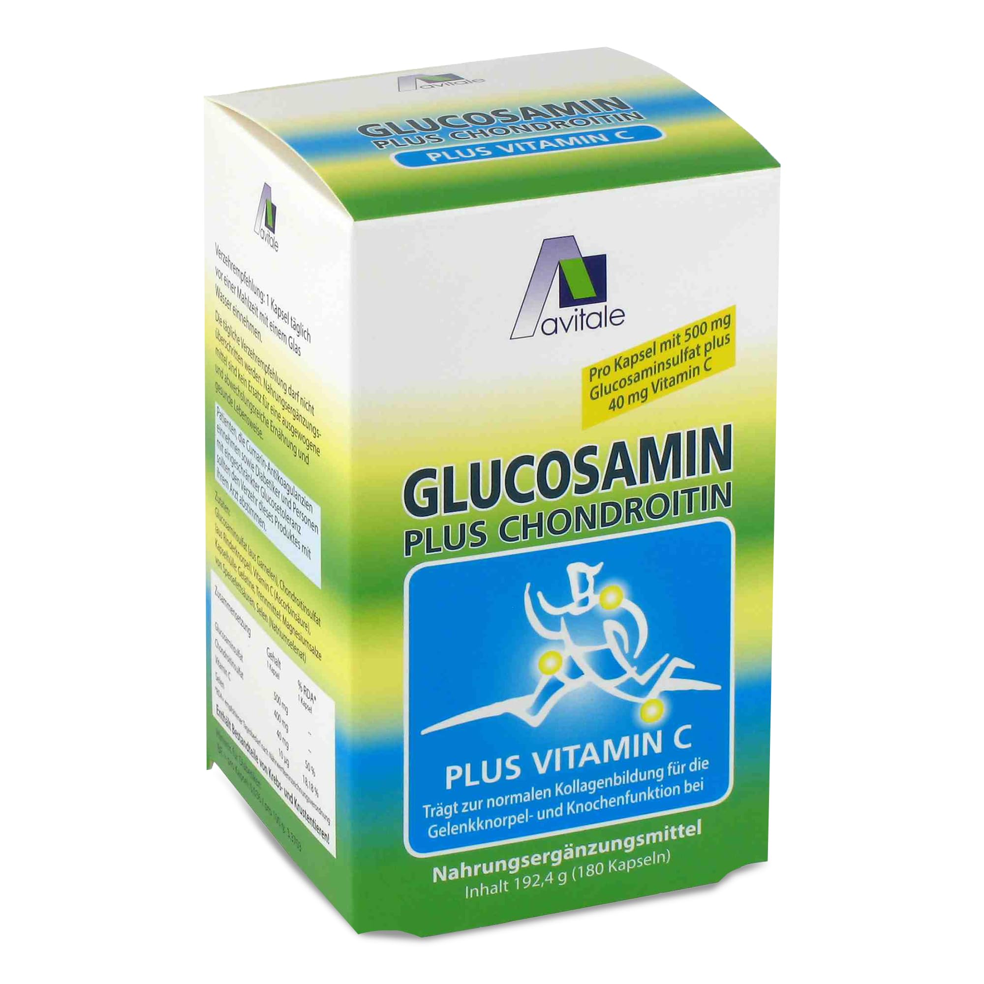 Avitale Glucosamin 500 mg Chondroitin 400 mg Kapseln, 180 Stück, 1er Pack (1 x 192,4 g)