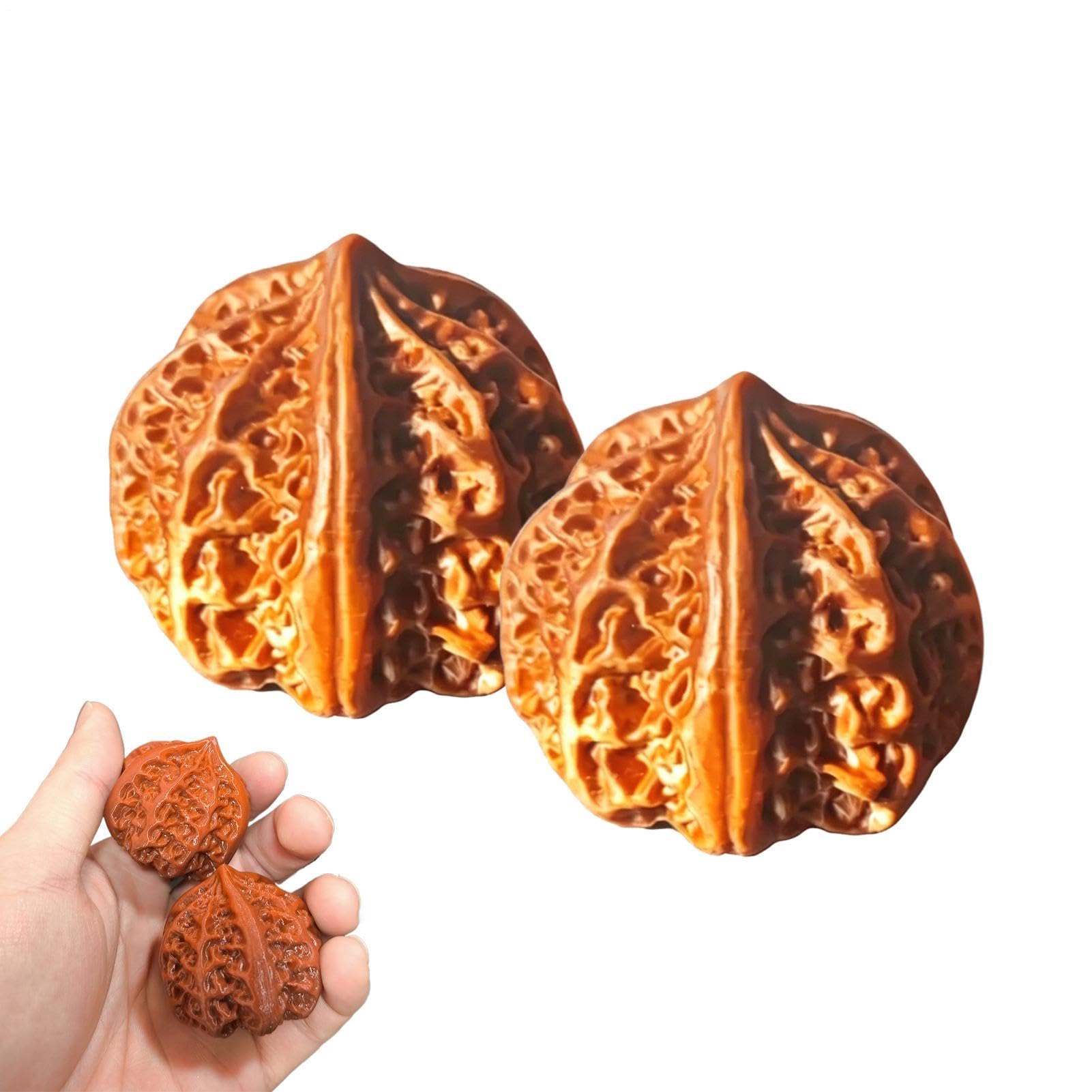 Empuñadura antideslizante de nogal natural, nueces tradicionales de mano y dedos, regalo para hombre