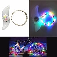 Vista 2 de Luz LED para rueda de bicicleta, luz para rueda de bicicleta para ciclismo nocturno, impermeable IP65, iluminación de 3 modos, fácil de instalar