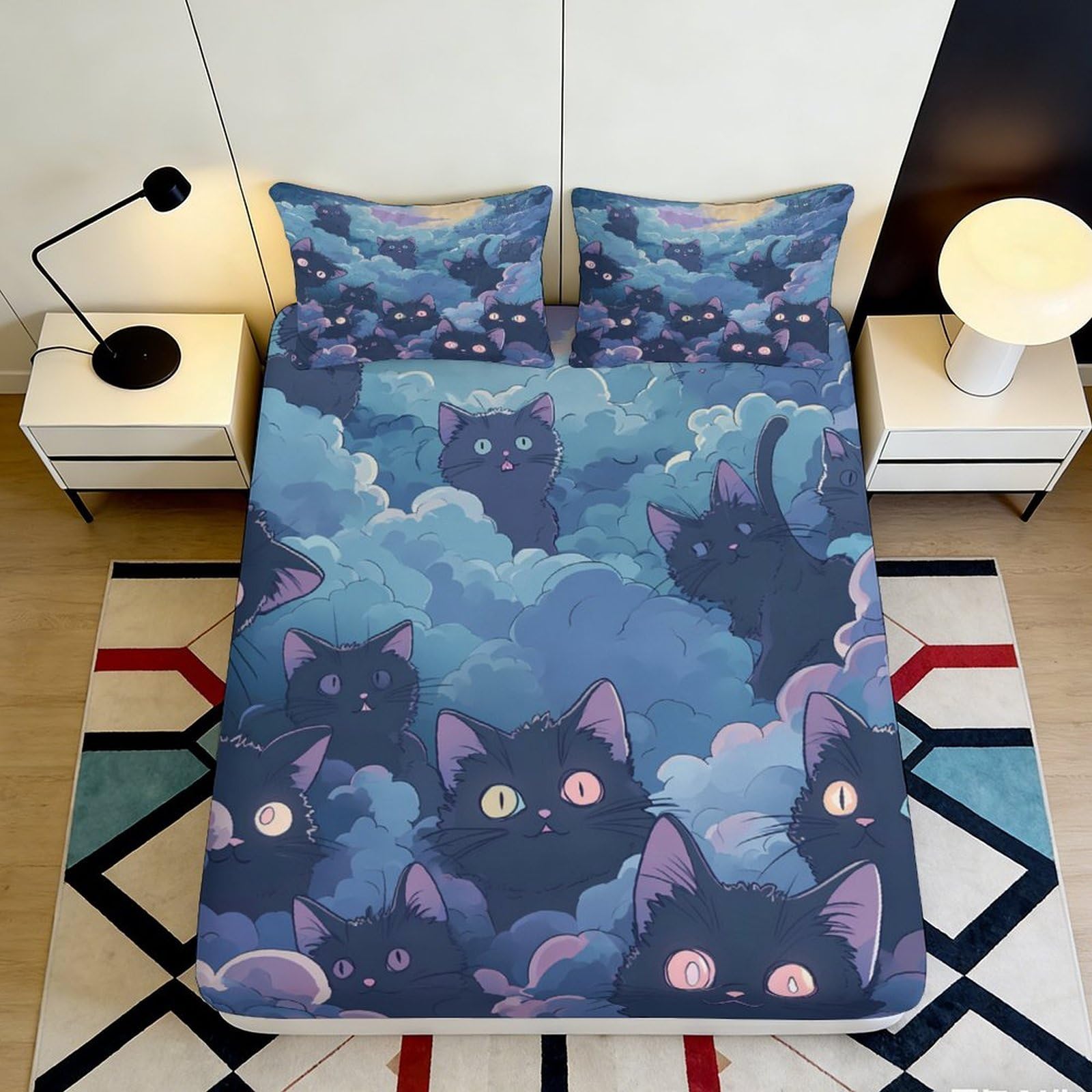 3D Printed German Shepherd Fitted Sheet Microfiber Non-Slip Deep Pocket Bedroom Bedding German Shepherd Mattress Fitted Cover Adults Teens Washable 160x200x25cm