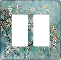 Vista 215 de Placa de pared de tortugas marinas, hierba oceánica, medusas, peces y algas marinas, placa de pared de doble palanca, cubierta de interruptor de luz