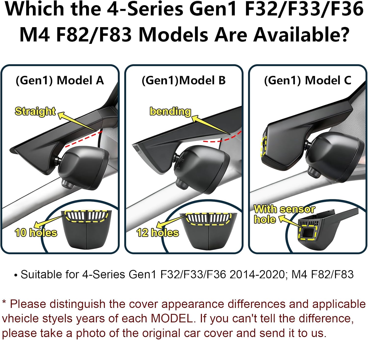 4K Dash Cam for BMW 4-Series Gen1 F32 F33 F36 2014 2015 2016 2017 2018 2019 2020 M4 F82 F83(Model A), OEM Style, 2160P UHD Video, WiFi & APP, 64GB Card