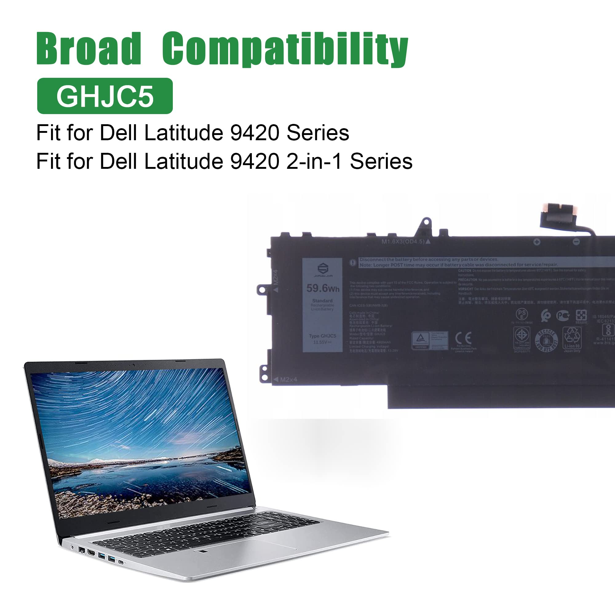 Amazon.com: JIAZIJIA GHJC5 Laptop Battery Replacement for Dell