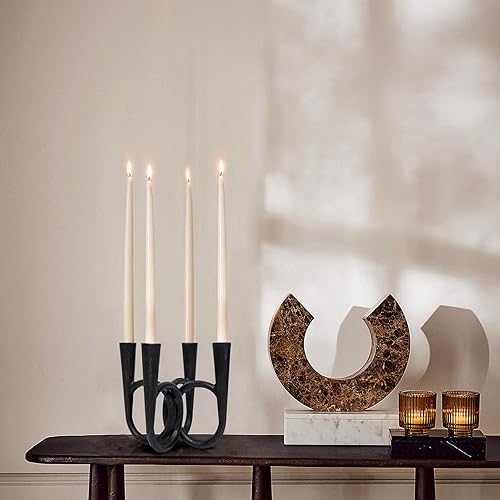 Miniatura 4 de Portavelas cónicos de hierro negro, soportes decorativos de metal para bodas, mesa de comedor, decoración del hogar, candelabros de hierro fundido