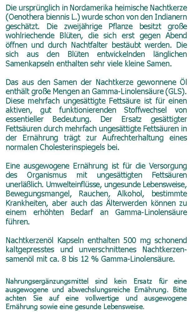 Nachtkerzenöl 500 mg Kapseln 200 Stk.