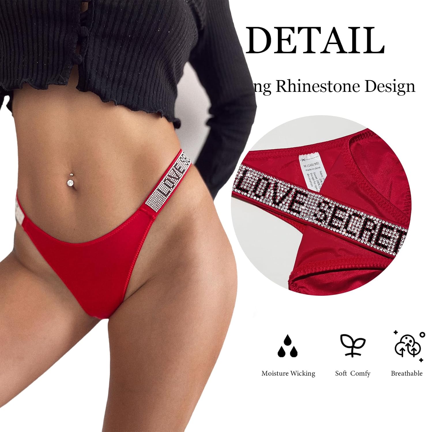 Meshal Sexy G-string Thongs for Women Cotton Panties T Back Underpants 5Pack Hipster - Image 2