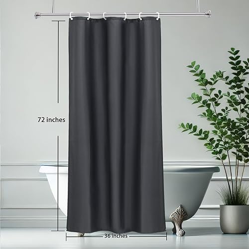 Vista 119 de AooHome - Forro para cortina de ducha, Tela, Blanco sólido Blanco Sólido,Azul,Rosa,Beige Sólido,Chocolate,Gris Oscuro,Gris claro,Azul marino