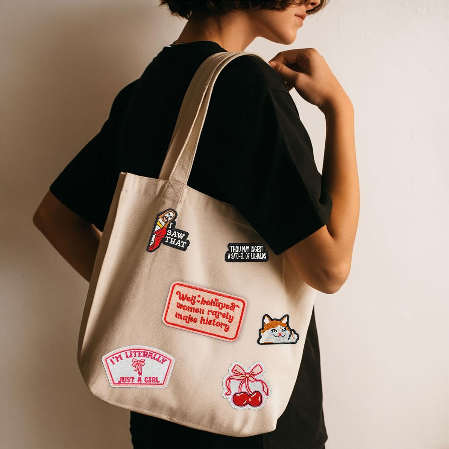Well Behaved Women Rarely Make History Patch 3" Feminist Embroidered Patches for Backpack, Hat, Jackets, Iron On Patches, Uniform DIY Embroidery PVC Patches Gift, Accessories for Her Girl 3 Inches image 4