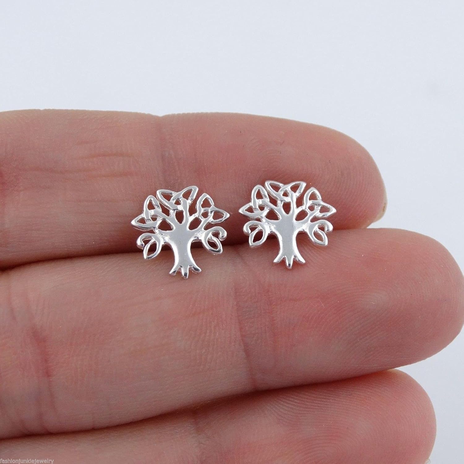 FashionJunkie4Life Sterling Silver Nature Stud Earrings with Butterfly Backs