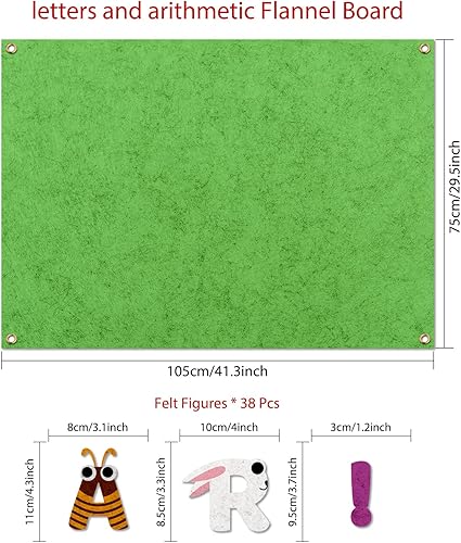 Miniatura 7 de PLIGREAT Juego de letras de fieltro de aprendizaje, tablero de actividades de pared grande, letras ABC, números, símbolos, guión gráfico para