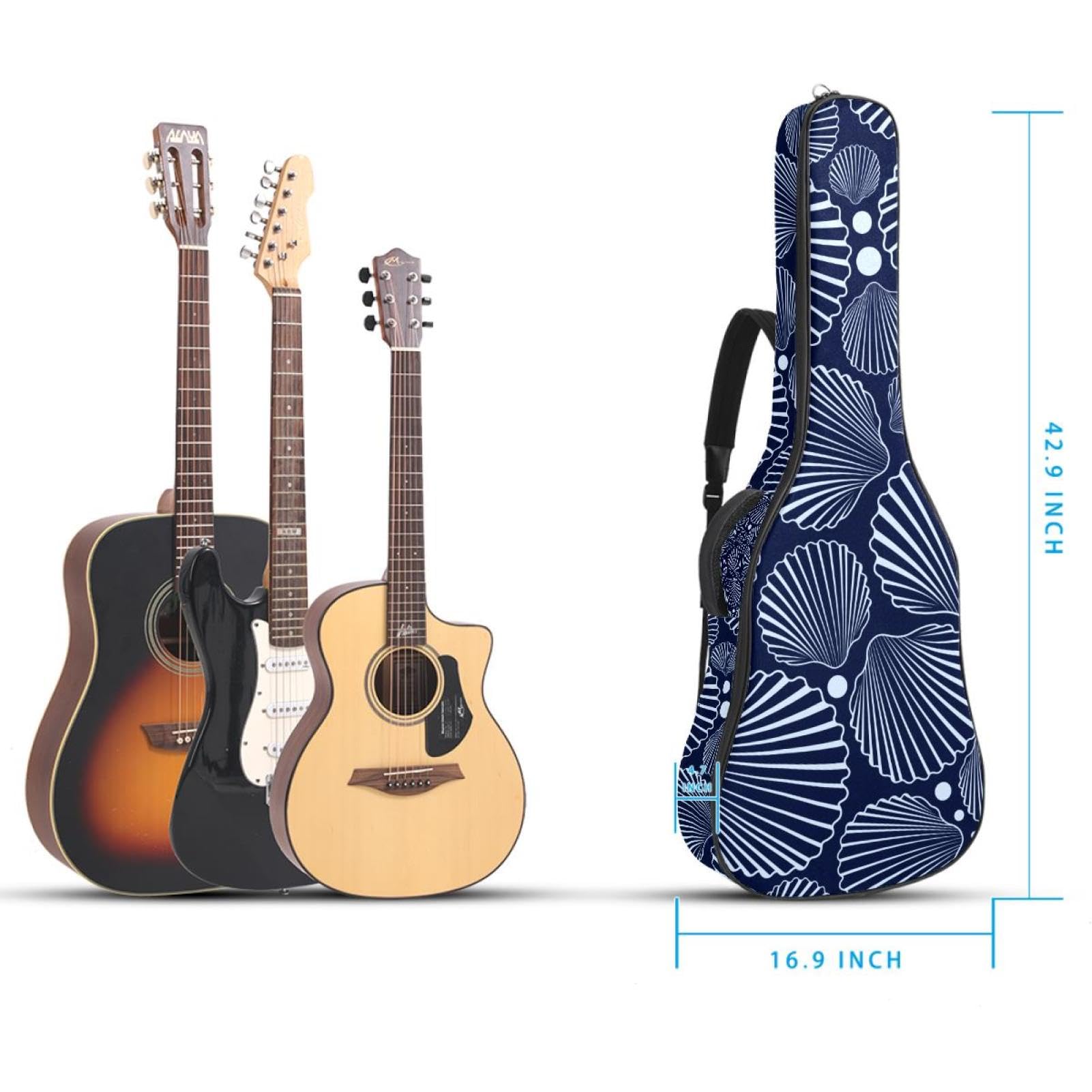 Torba na gitarę akustyczną Wodoodporny plecak na gitarę Gruba miękka wyściełana skorupa Klasyczna obudowa na gitarę, wielobarwny, 42.9x16.9x4.7 in, Organizer do torby