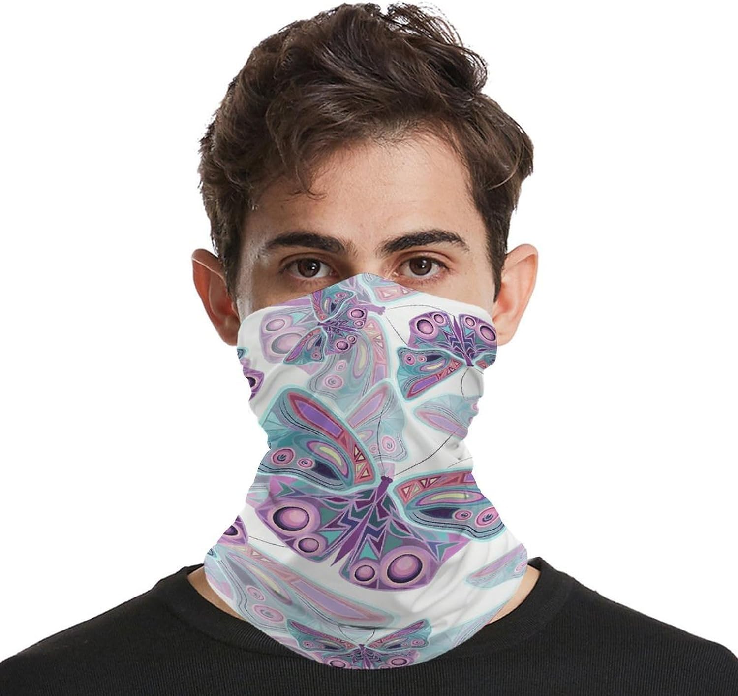 Purple Butterfly UV Protection Bandana Neck Gaiter Face Mask image 4