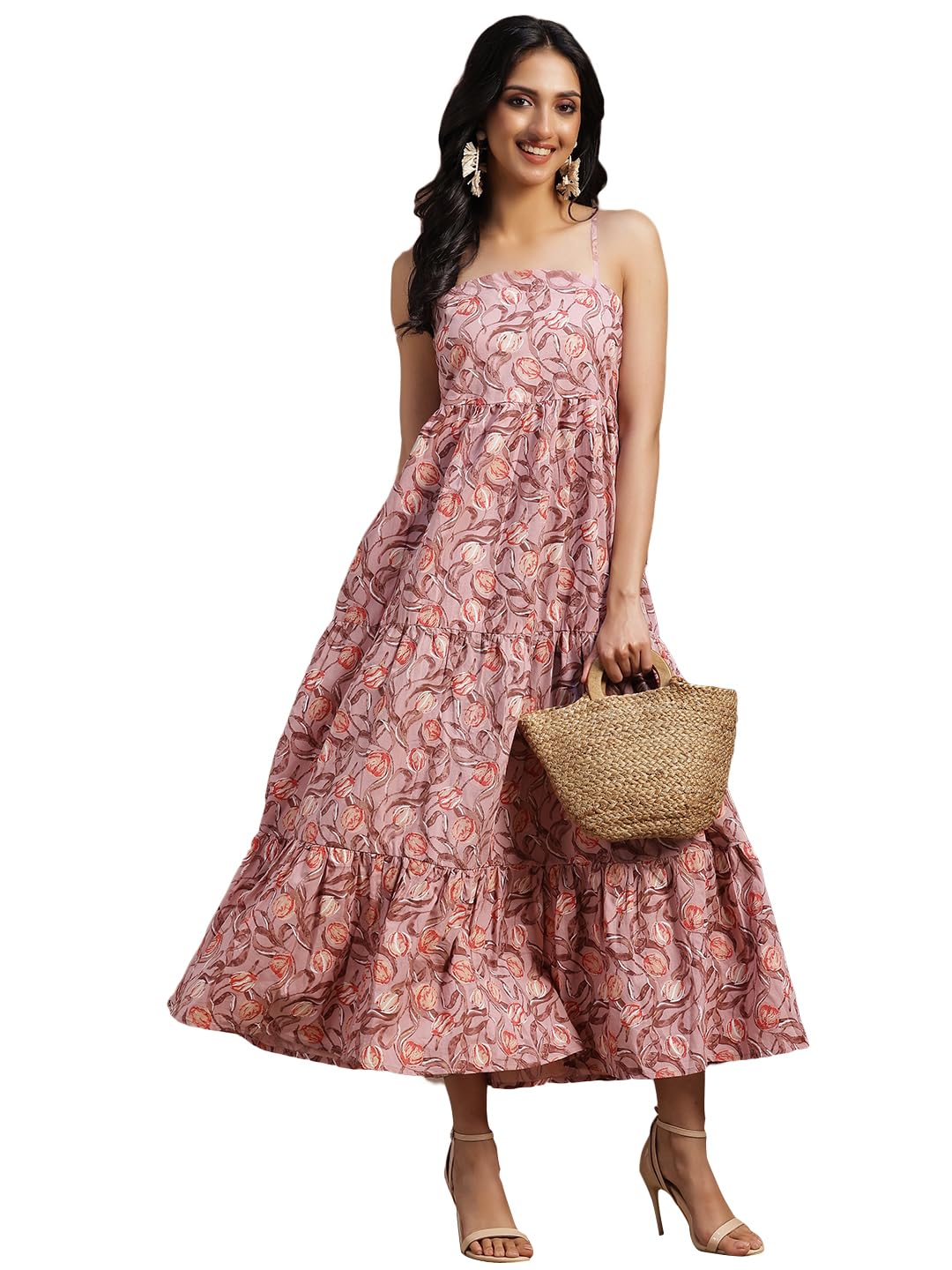 Libas Womens Printed Cotton Fit and Flare Dress for Women