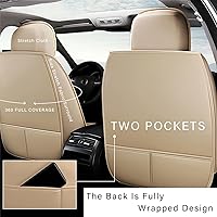 Vista 41 de URINOVET Funda de cuero para asiento de automóvil, fundas de asiento de lujo impermeables para KIA Forte Koup 2010-2016 (juego completo, café)