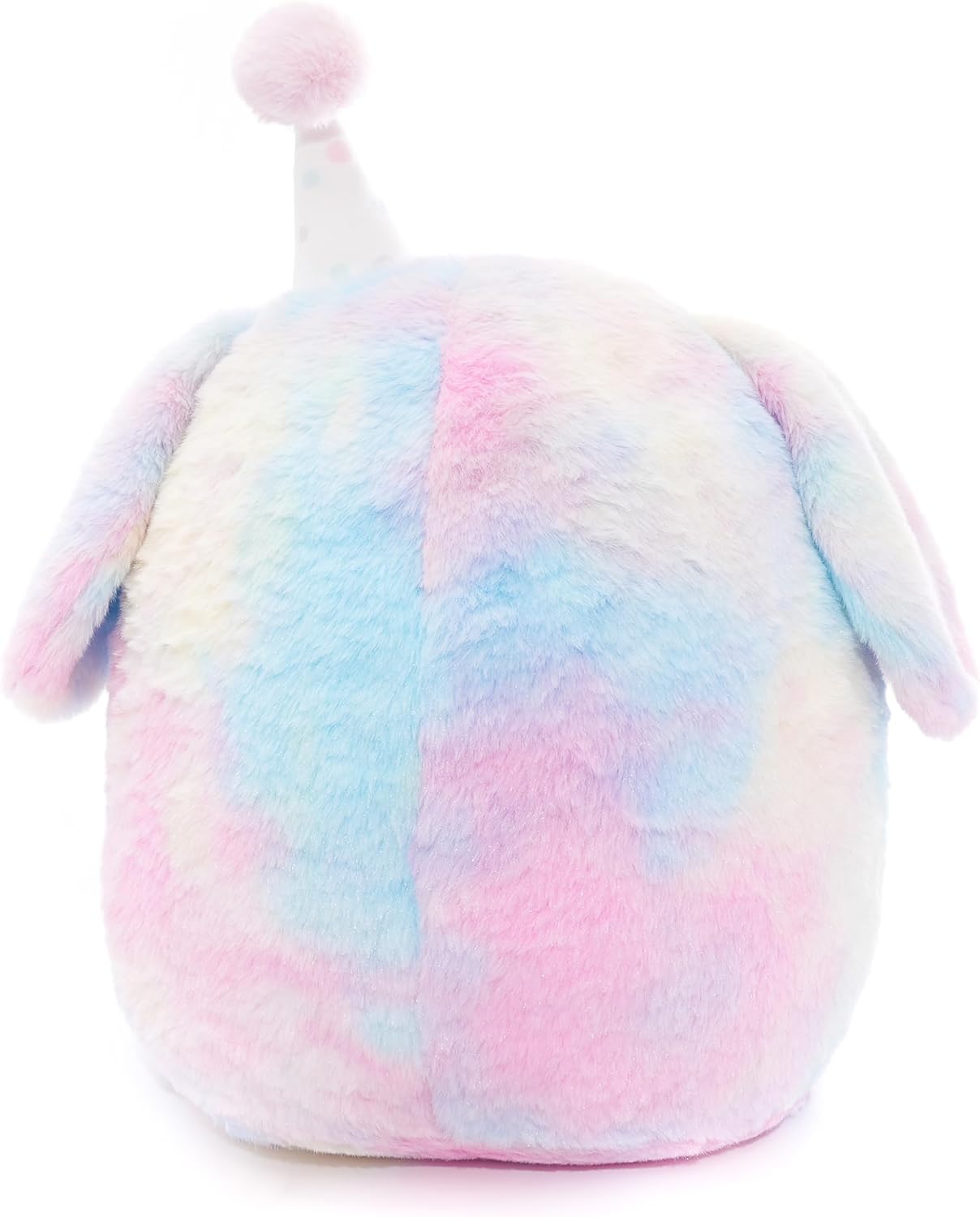 WEIGEDU Rainbow Puppy Plush Toy Pillow Stuffed Animal with Birthday Hat – 'Happy Birthday' Embroidered – Soft, Colorful, and Cuddly for Kids and Special Occasions – 15.75 inches