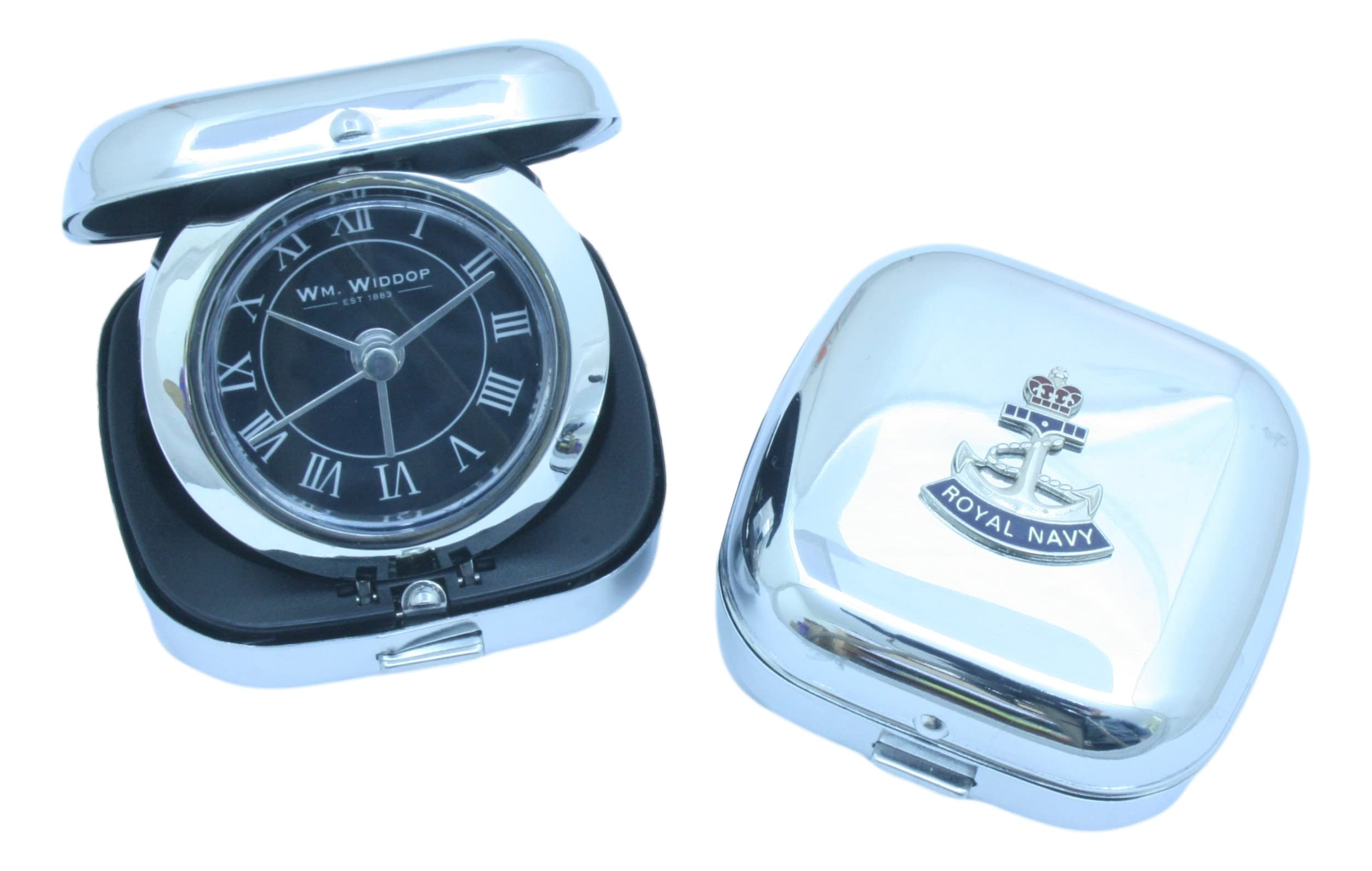 Gamekeepers Cottage gifts Royal Navy Crown and Anchor Travel Quartz Movement Alarm Clock ME1