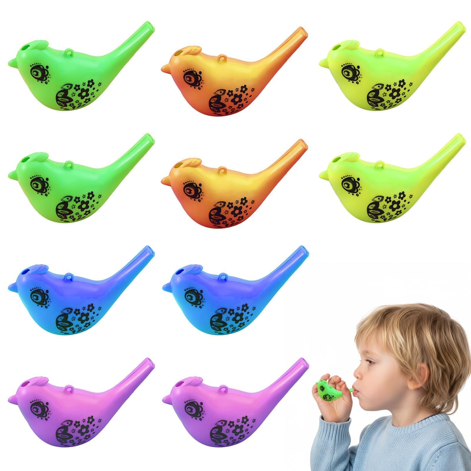 10PCS Bird Whistle Whistles Bulk Bird Water Whistle Multi-Pack of Fun Sound Makers Ideal Musical Instruments for Family