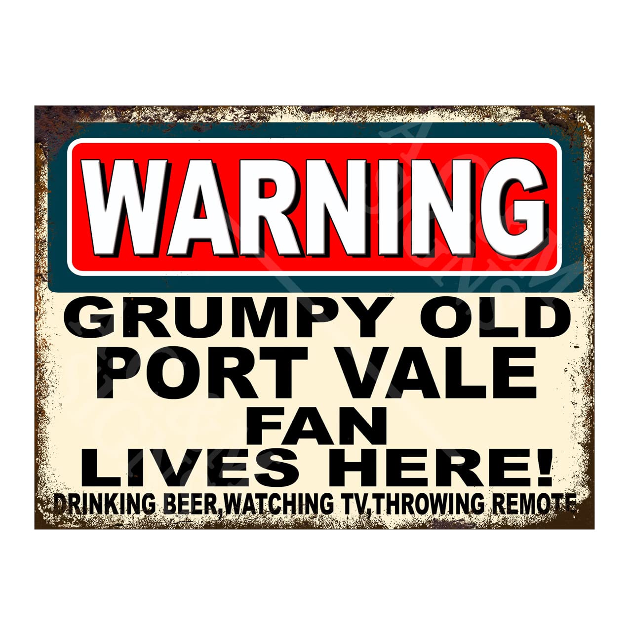 Metal Sign Plaque Poster Port Vale Fan Lives Here 8x6 inref4736