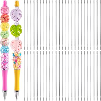 50 Pcs Silver Stainless Steel Pen Extenders for Beadable Pens
