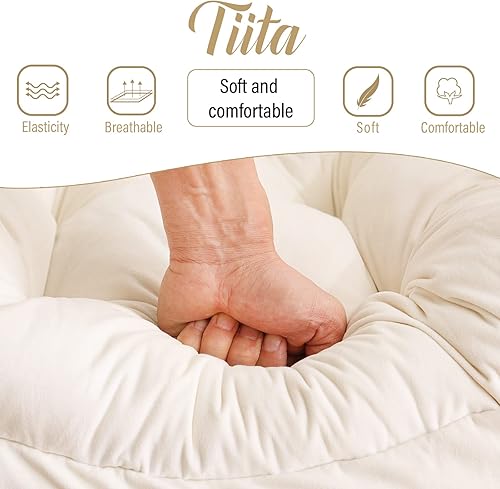 Miniatura 9 de Tiita - Sillón reclinable con otomana, grande, moderno, silla de ocio, de lectura, con reposapiés, para dormitorio, sala de estar, dormitorios,
