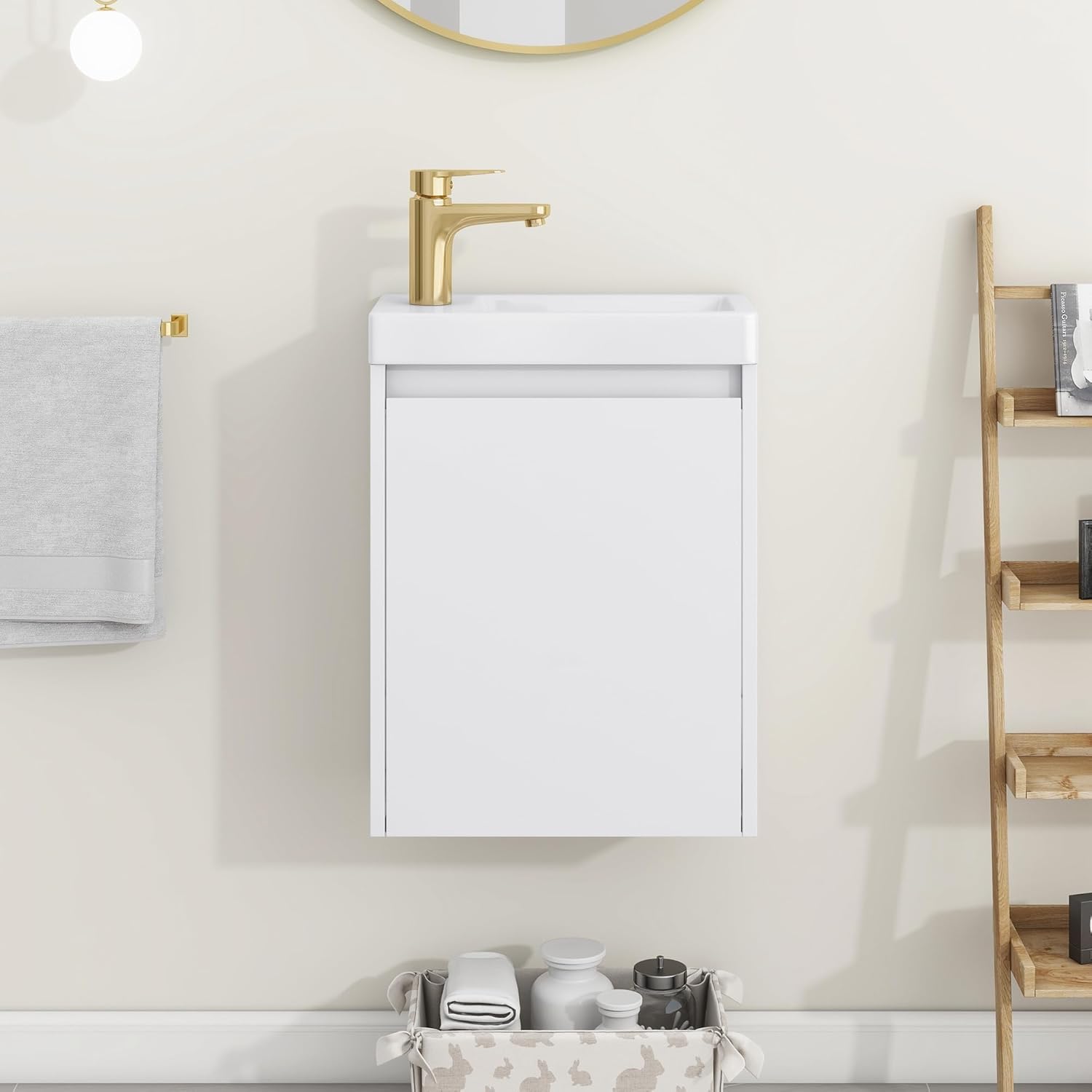 Amazon.com: HomVent 16" Bathroom Vanity with Sink Small Bathroom ...
