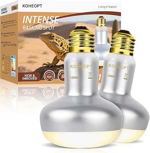 Reptile Heat Lamp 100W,(2 Pack) Heat Emitter UVA Heat Lamp Bulb,Intense Basking Spot Simulated Natural Sunlight Heating Lamp Bulb, Fit E26 Pet Lighting fixtures,for Bearded Dragon, Lizard