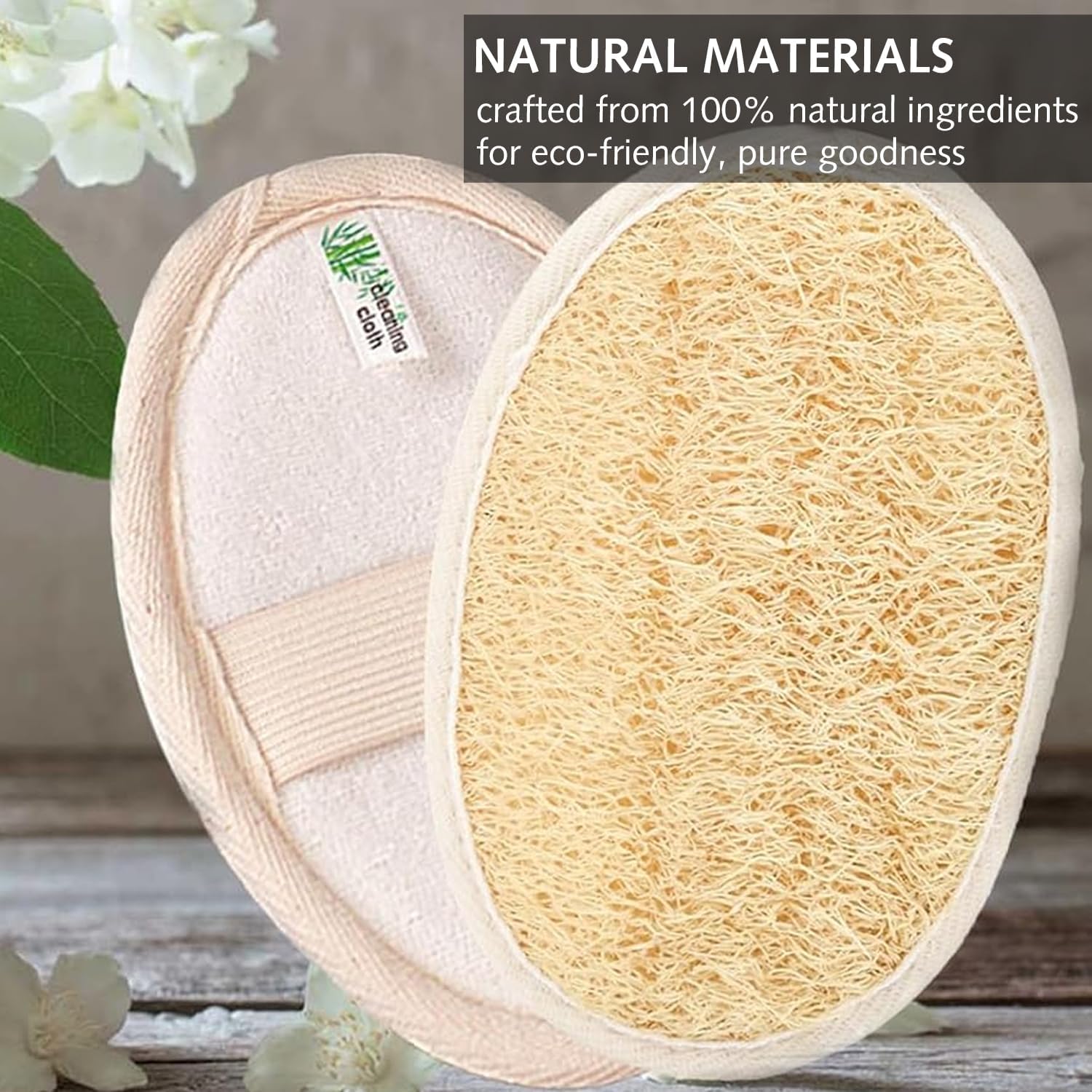 2 sztuki naturalnej gąbki Loofah peeling do ciała, przyjazna dla środowiska i biodegradowalna gąbka pod prysznic, loofah dla kobiet i mężczyzn