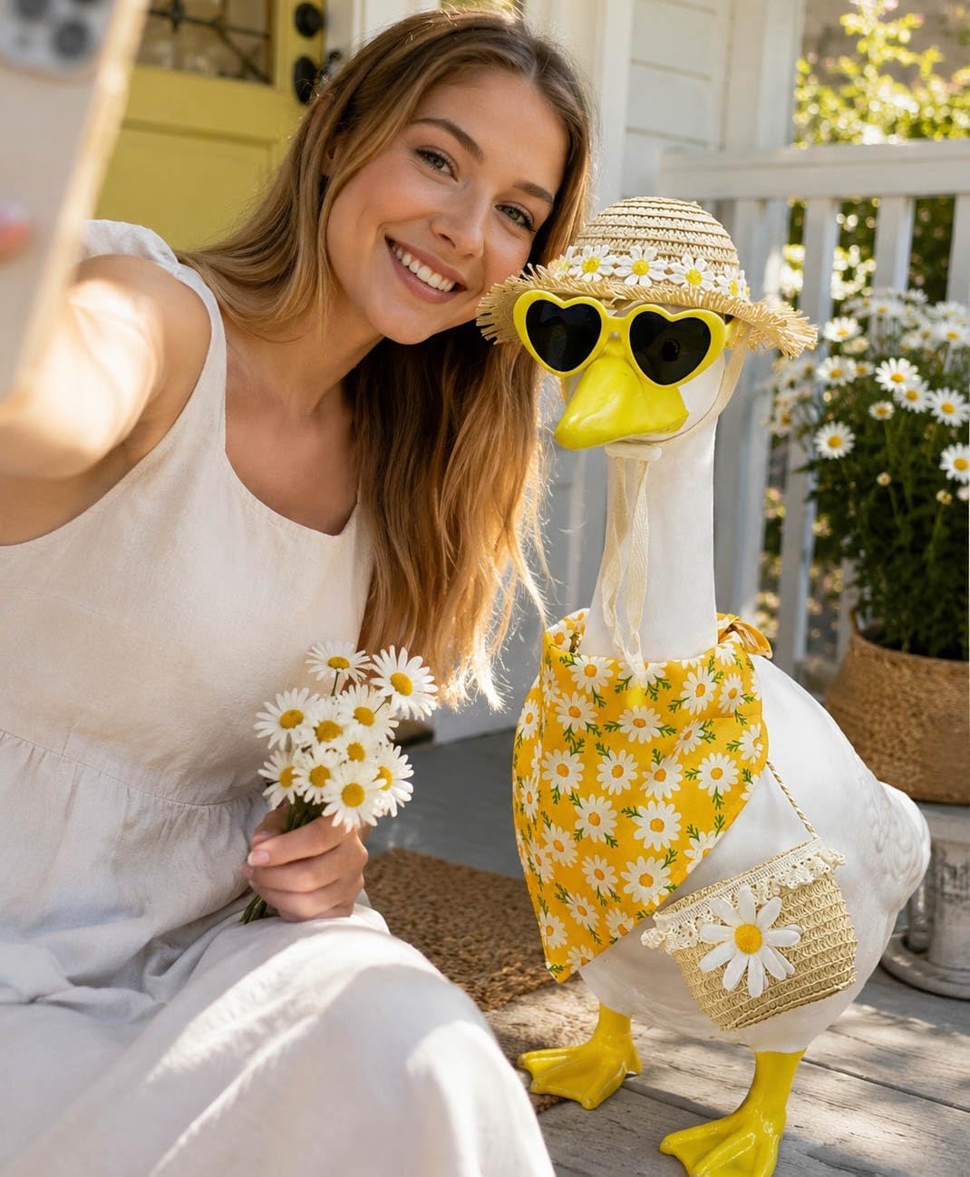 Daisy Porch Goose Outfits for 23 Inch Lawn Goose Statue image 4