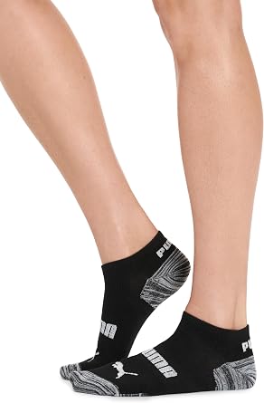 PUMA womens Low Cut 6 Pack No Show Socks, Black/Grey, 9 11 US